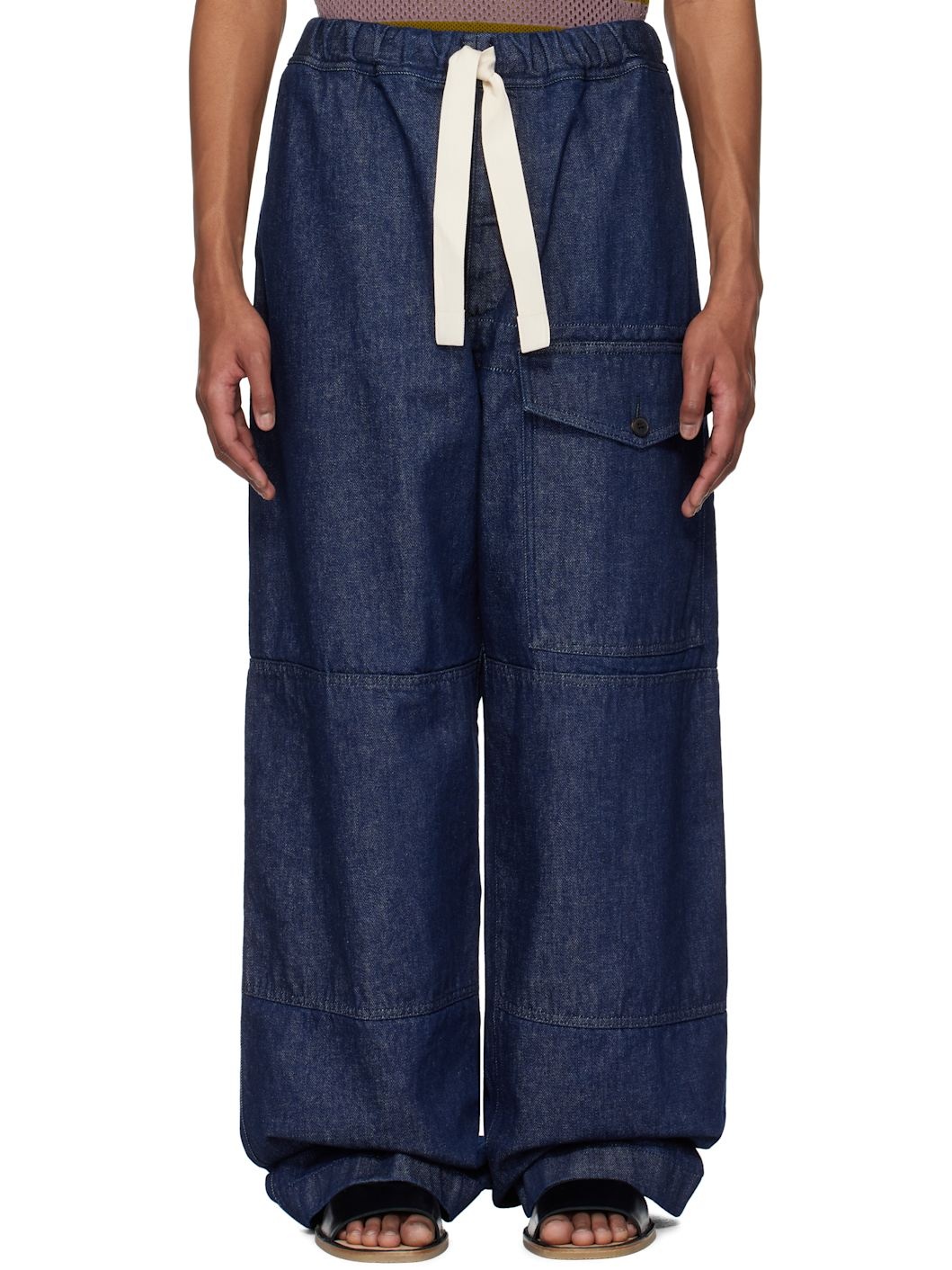 Indigo Drawstring Jeans - 1