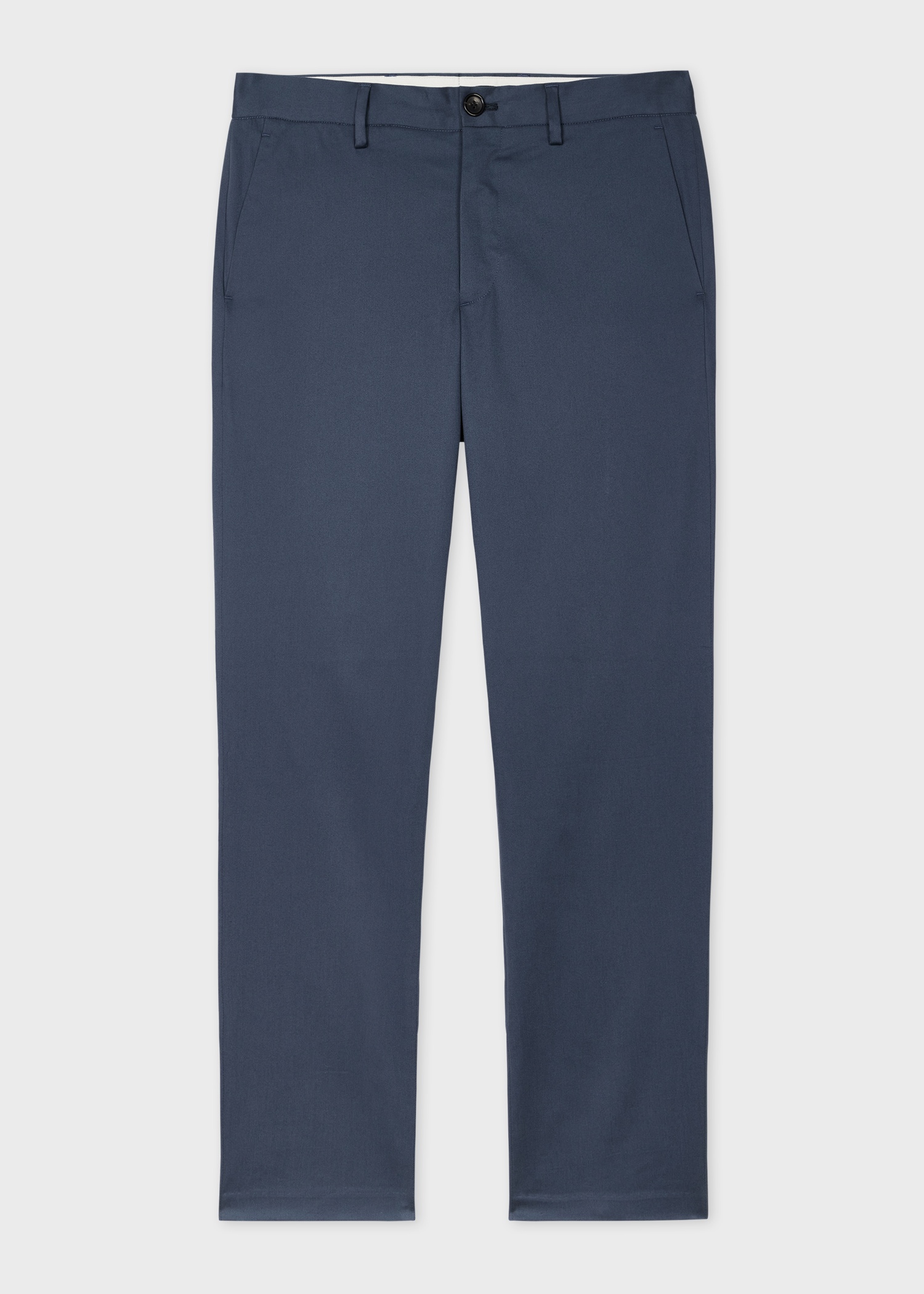 Mid-Fit Stone Blue Stretch-Cotton Chinos - 1