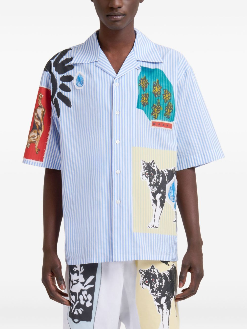 STRIPED PATCHWORK SHIRT - 2