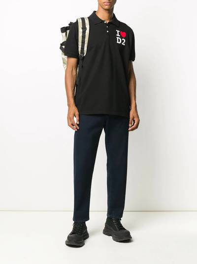 DSQUARED2 logo-print cotton polo shirt outlook