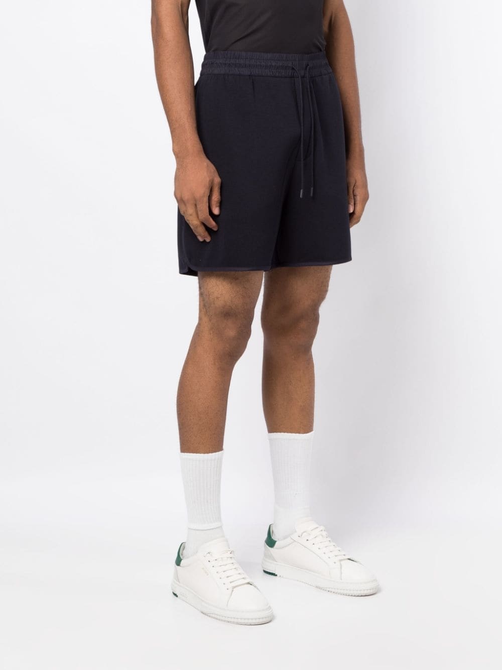 logo-embroidered drawstring track shorts - 3