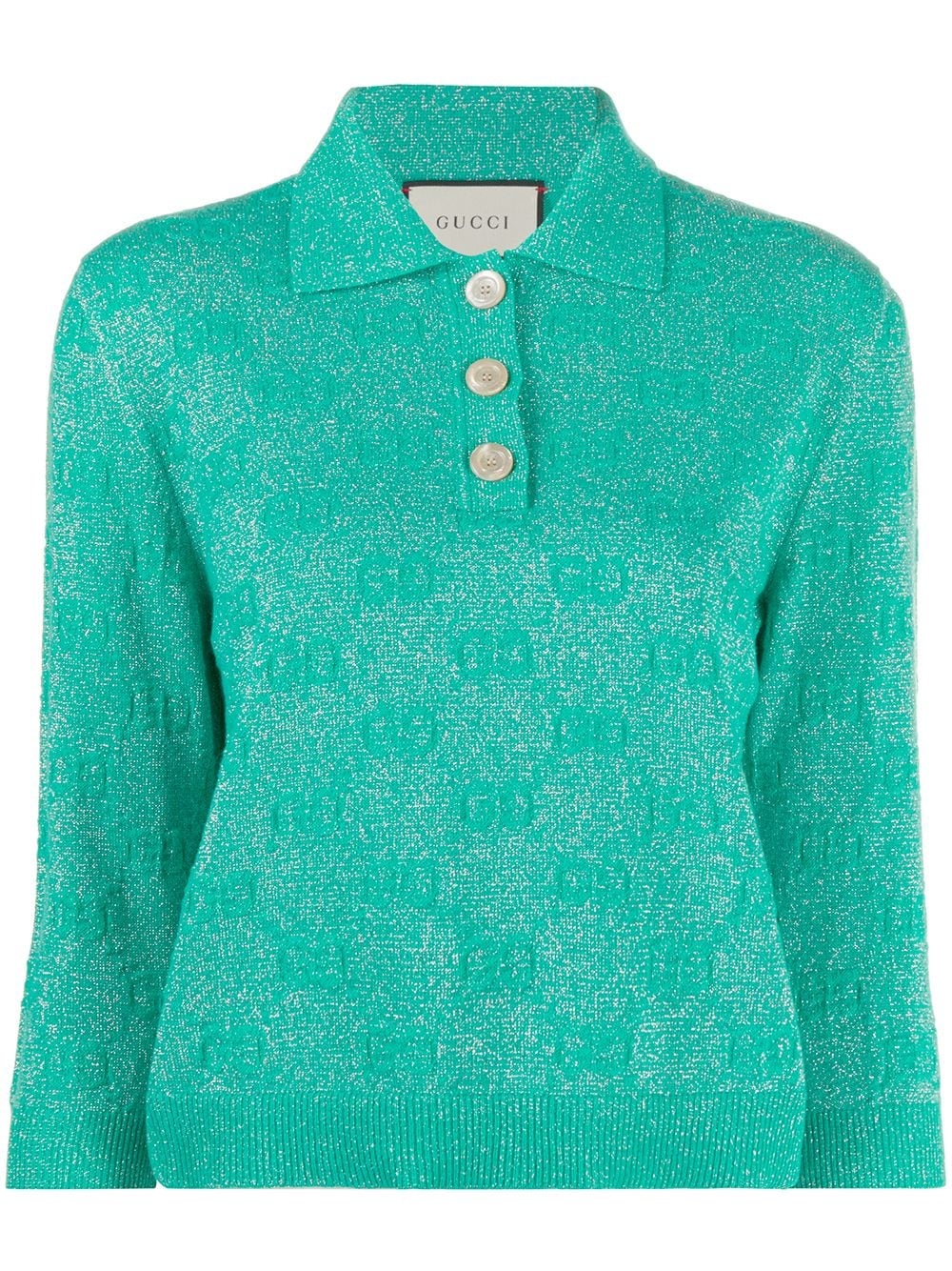 GG sparkling cropped polo shirt - 1