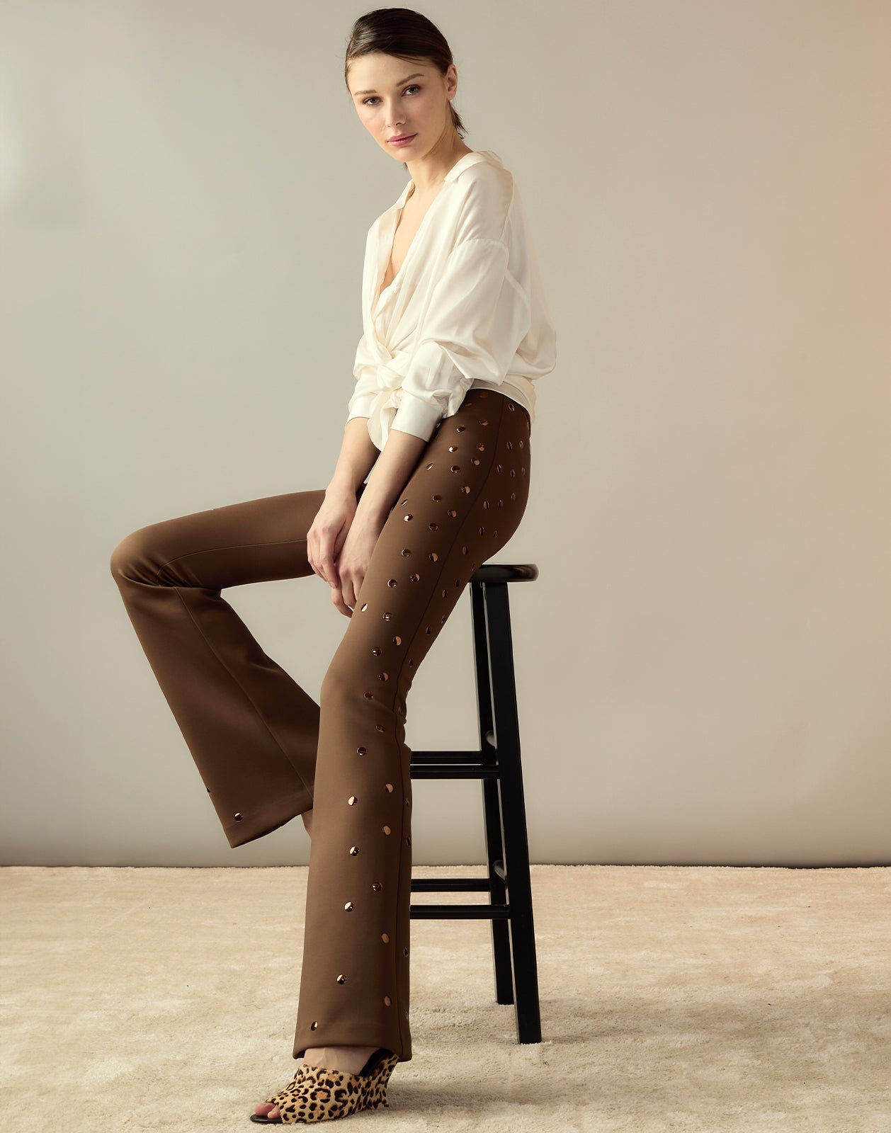 Studded Bonded Pants - 2
