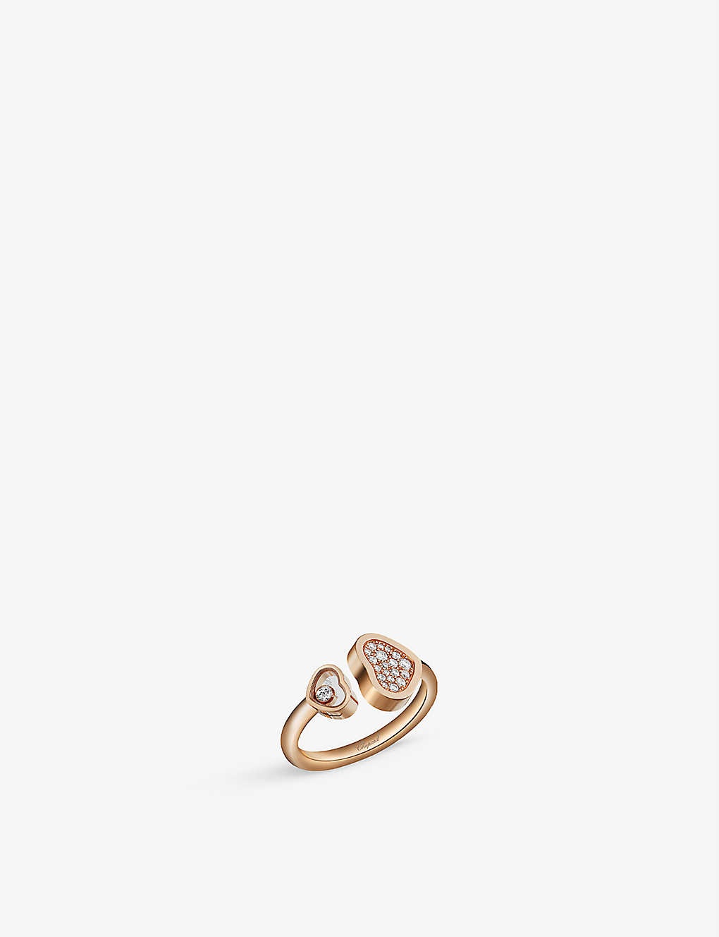 Happy Hearts 18ct rose-gold and 0.22ct round-cut diamond ring - 1