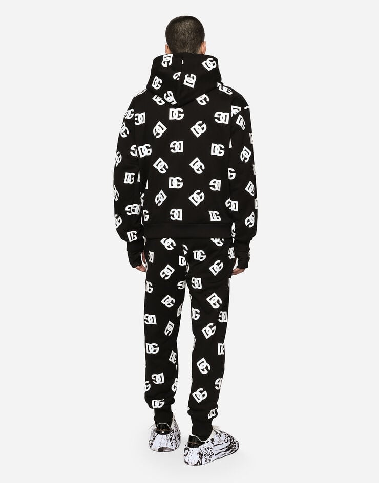 Jersey hoodie with all-over DG print - 5