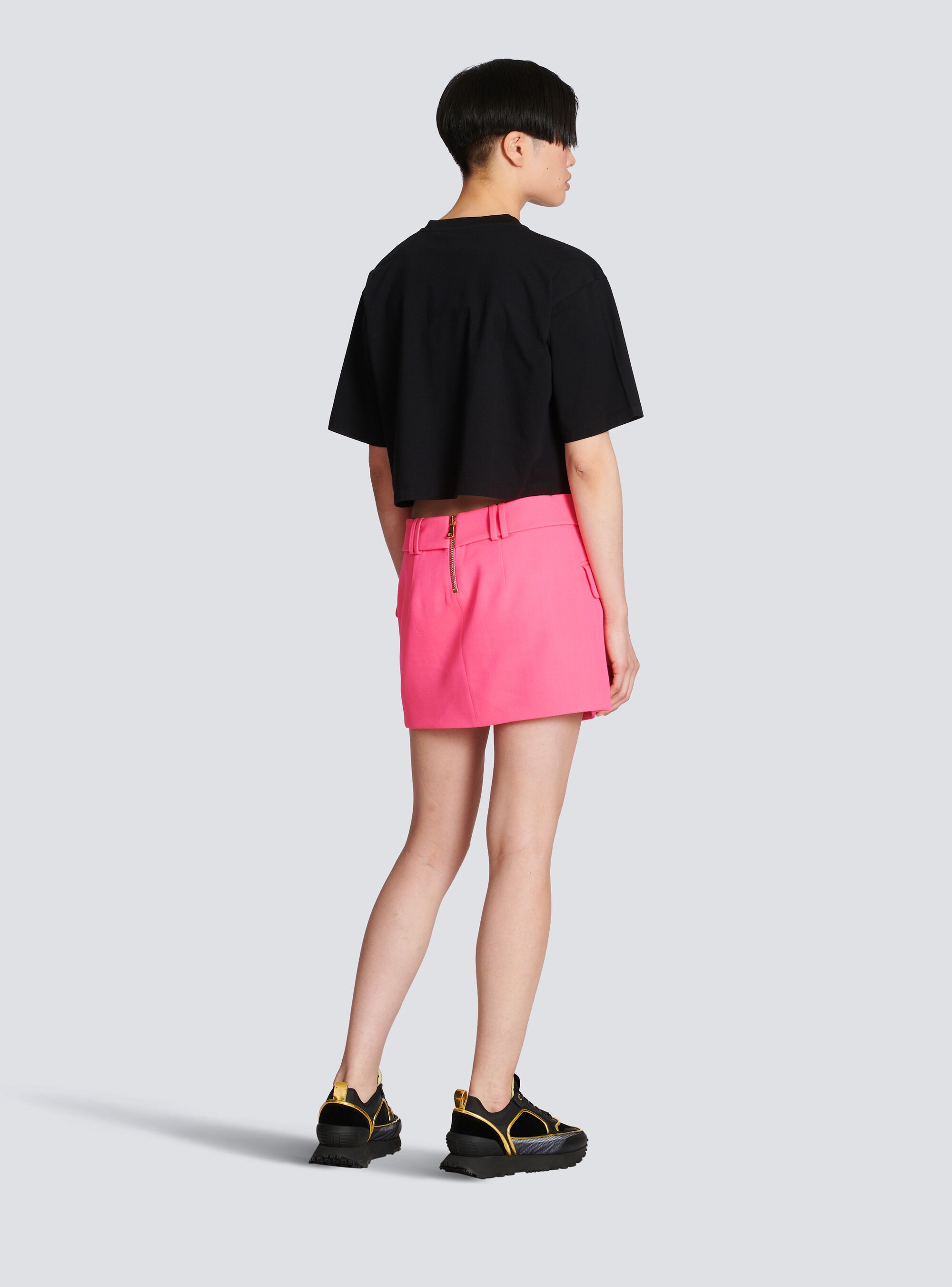 Short wool low-rise skirt - 4