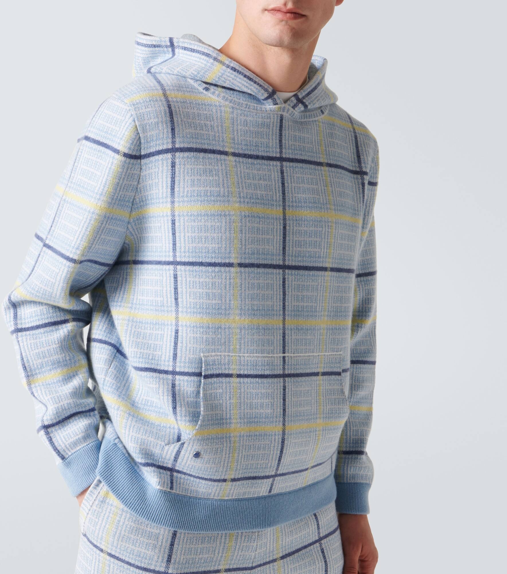 Rain tartan cashmere hoodie - 5