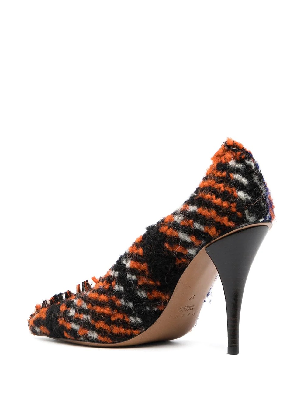 virgin wool check pumps - 3