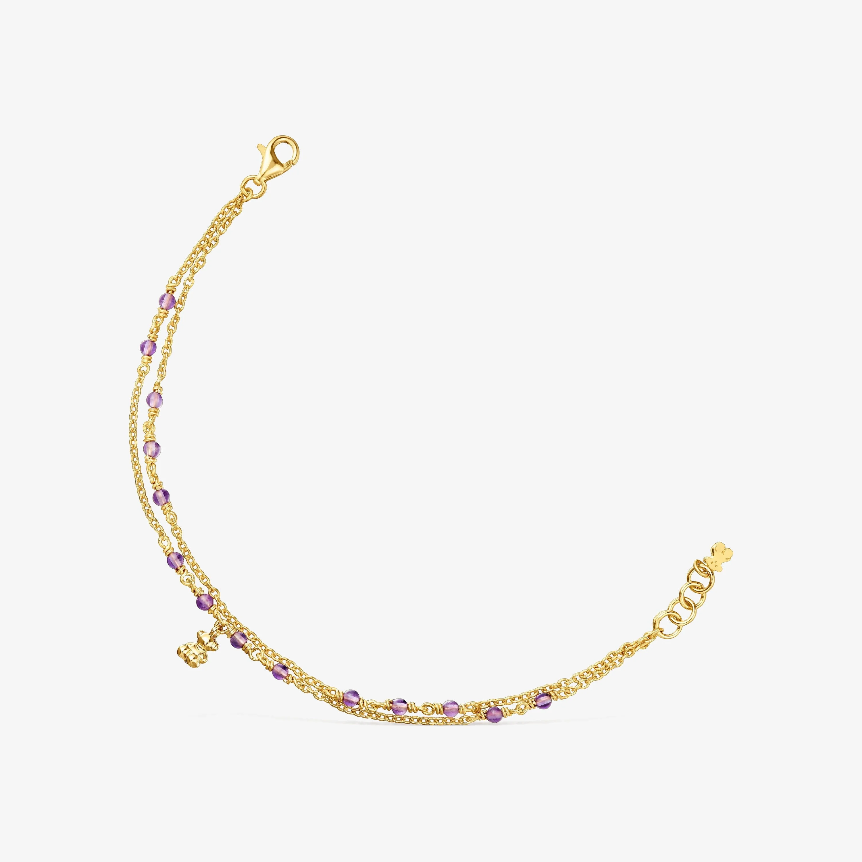 Silver vermeil and amethyst Bracelet Bold Bear - 1
