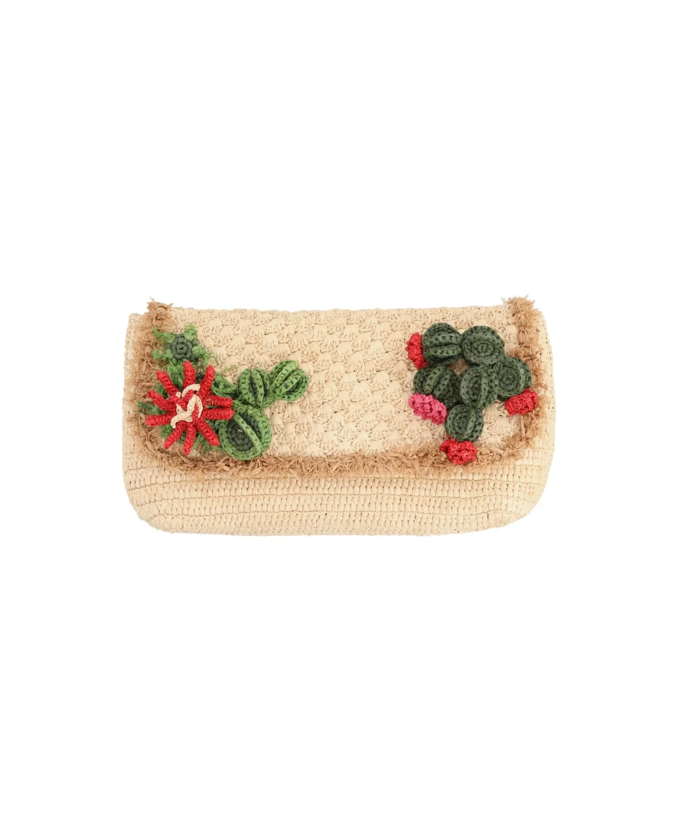 Raffia "cactus" Clutch Bag - 1