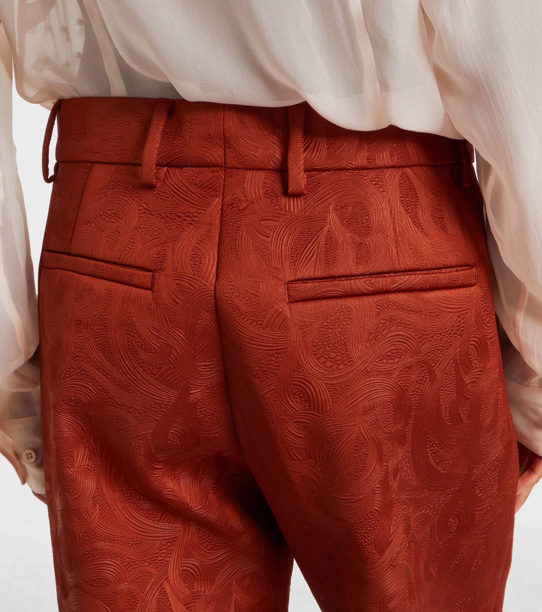 Jacquard straight pants - 6