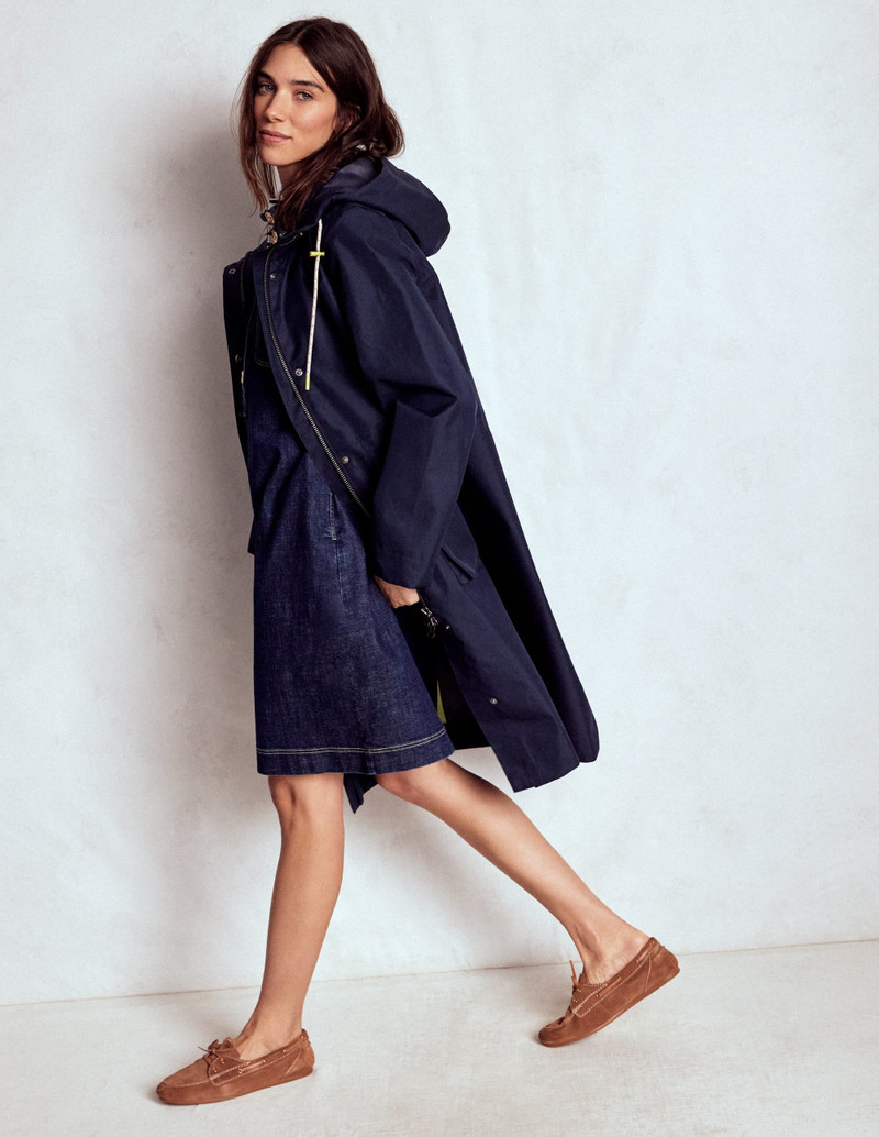 Longline Rain Mac-Navy Colourblock 5