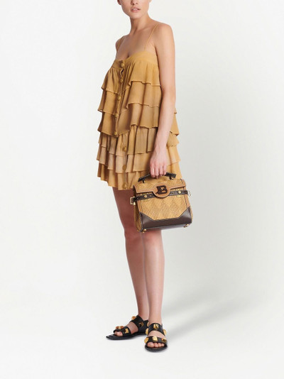 Balmain woven-wicker B-Buzz shoulder bag outlook