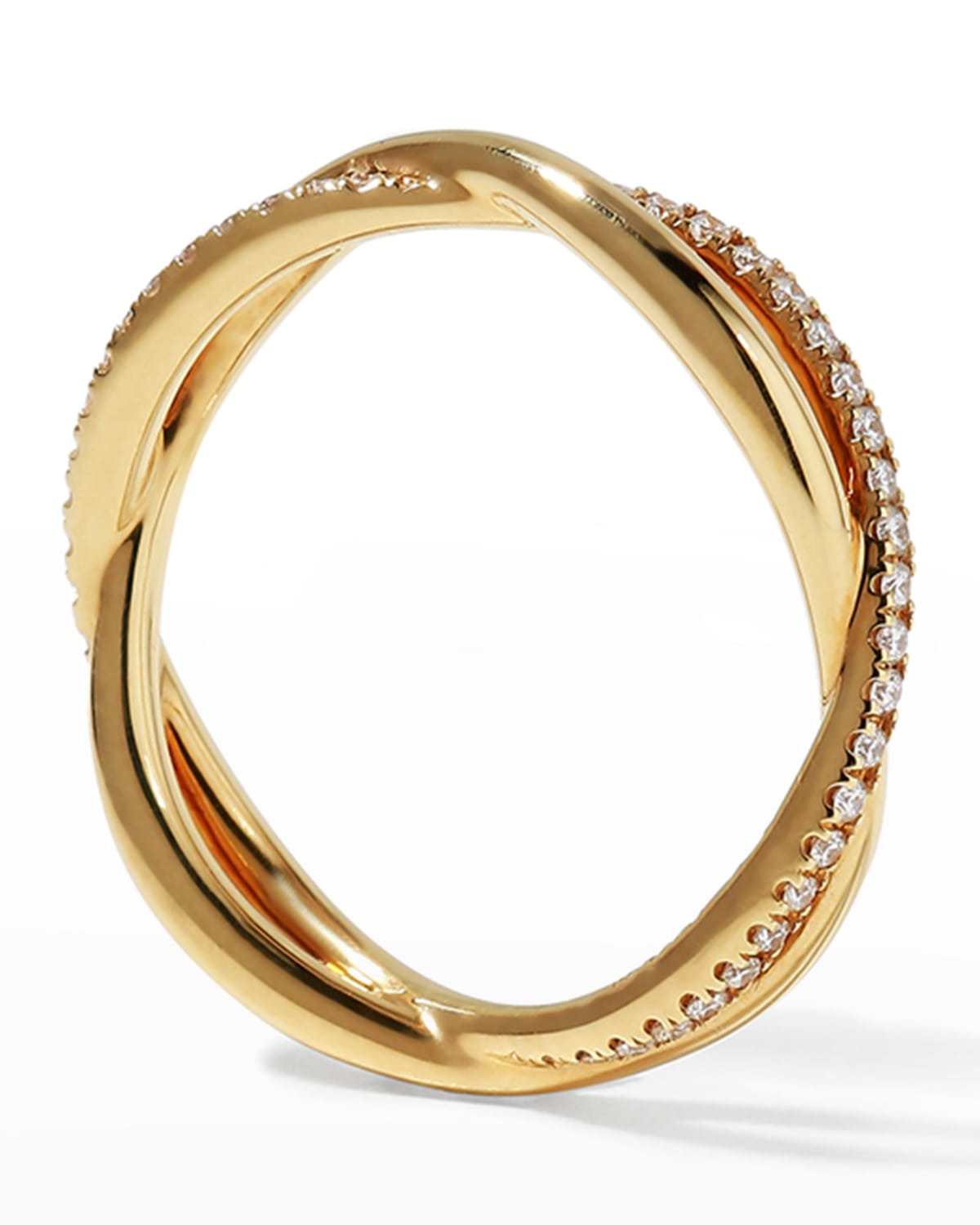 DY Infinity Band Ring with Diamonds in 18K Gold, 4.18mm - 5