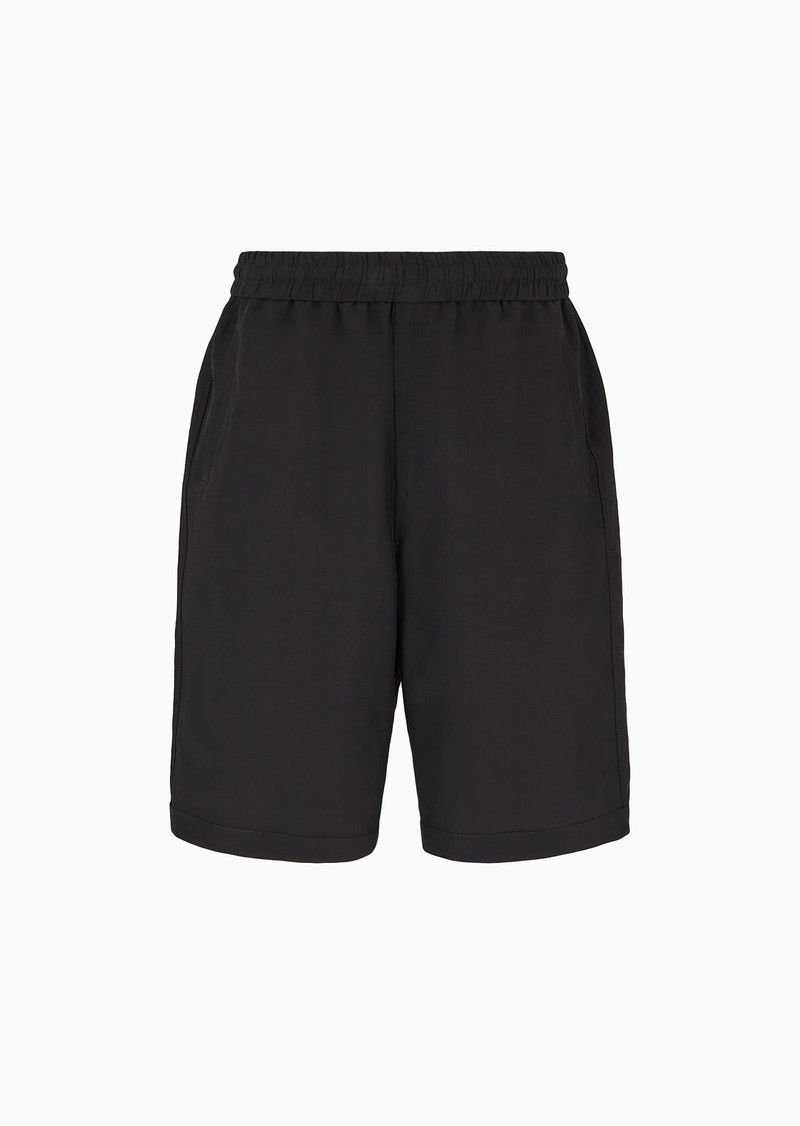 Viscose and linen canvas Bermuda shorts 1