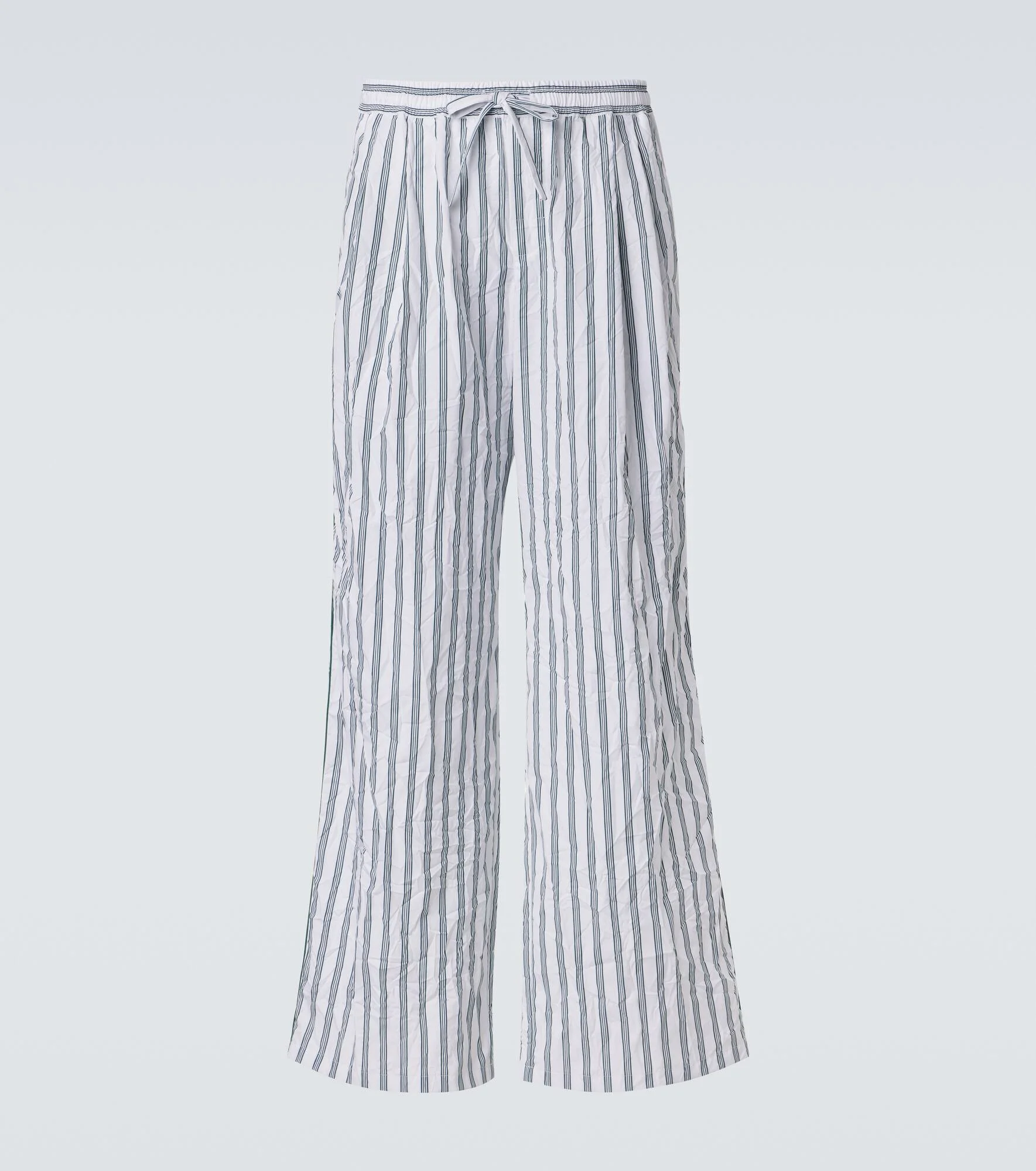Striped poplin wide-leg pants - 1
