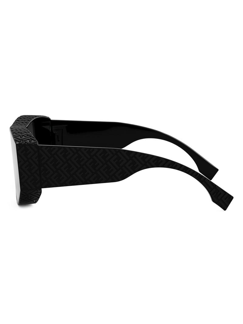 Women's Fendi Lab Mask Sunglasses - Shiny Black Smoke 4