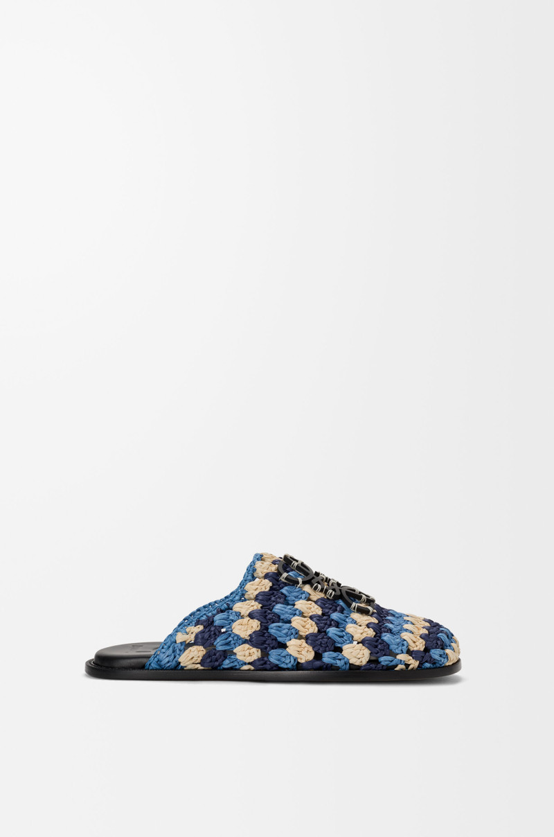 Flex mule in raffia and calfskin 1