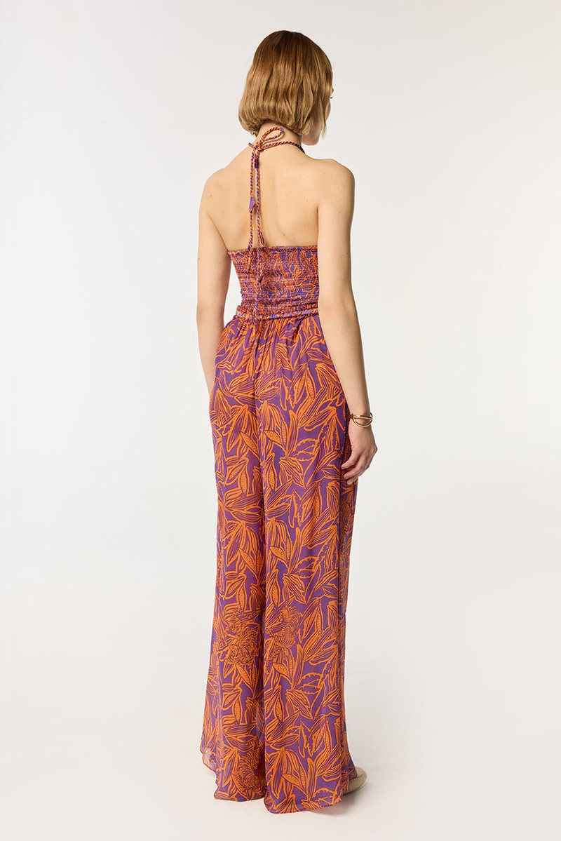 Poupette St Barth Long Jumpsuit Claudia - Purple Pop Tiger outlook