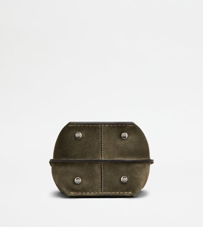 BUCKET BAG IN SUEDE MICRO - GREEN 3