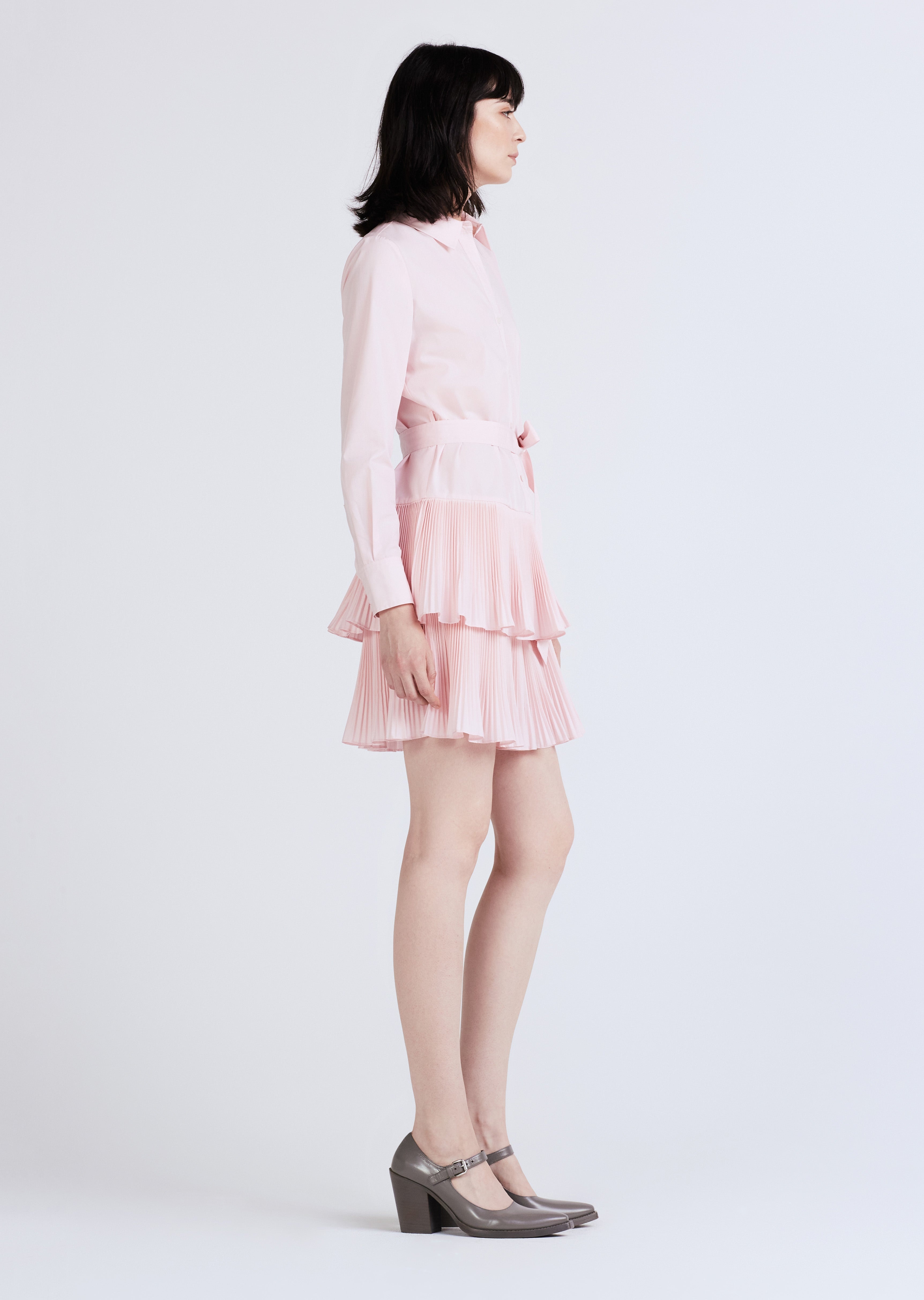 STERLING LONG SLEEVE PLEATED MINI DRESS - 2