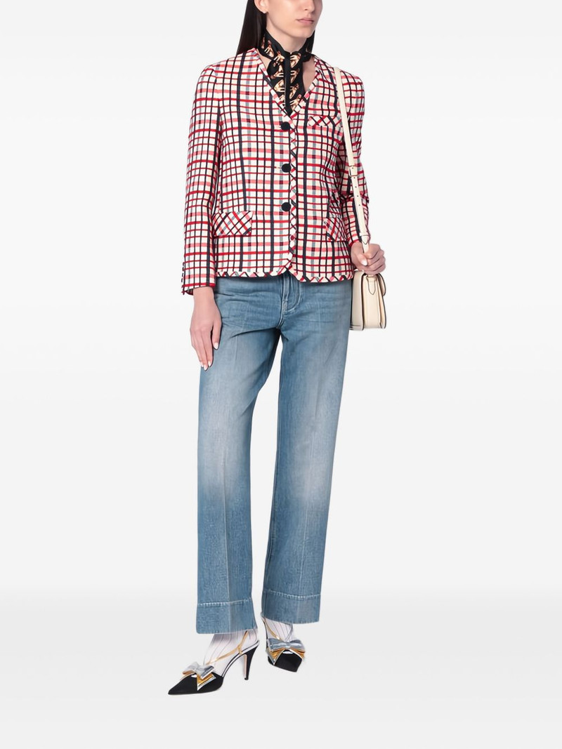 Valentino checked-pattern jacket outlook