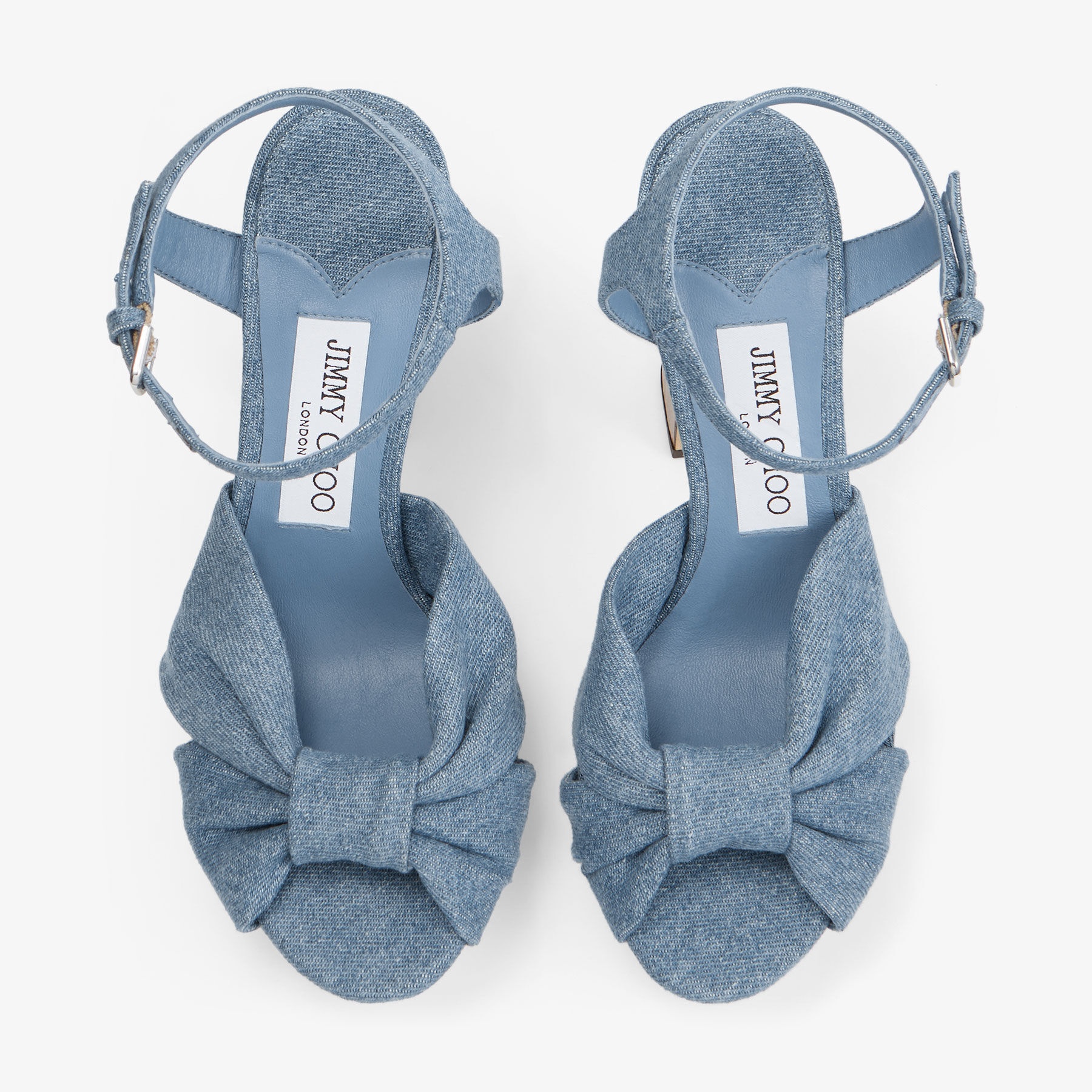 Heloise 120
Denim Platform Sandals With Wood Wrap - 3