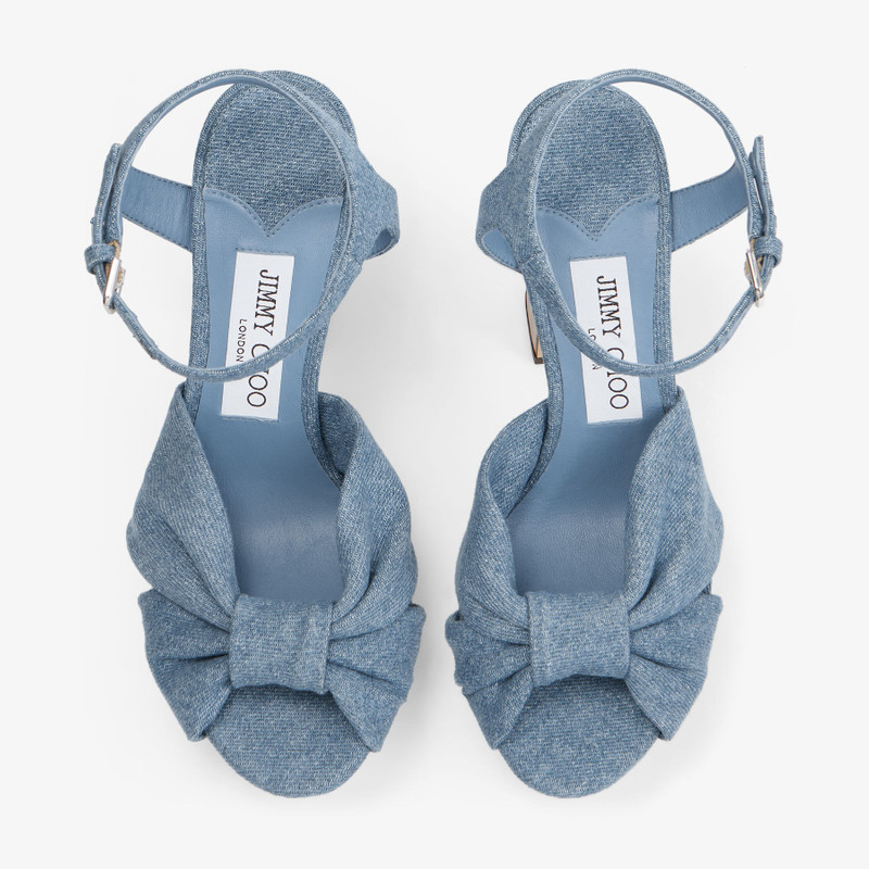 Heloise 120
Denim Platform Sandals With Wood Wrap 3