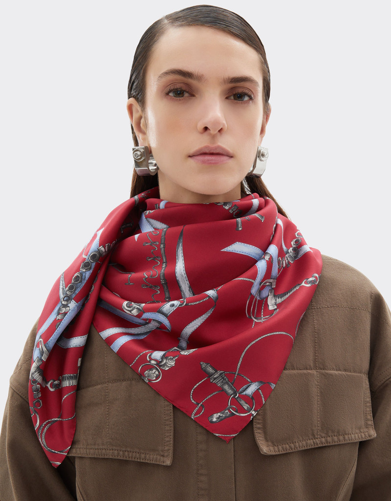 Silk twill scarf with Ferrari Closet print 3