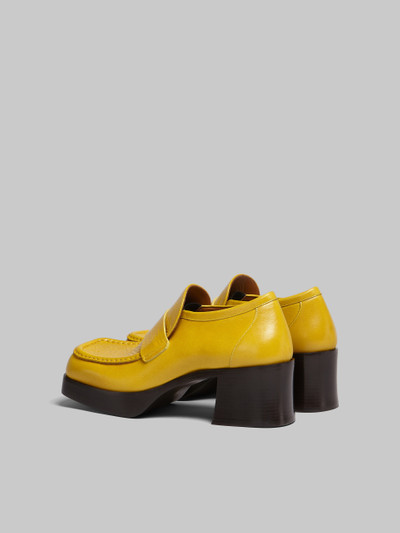 Marni YELLOW LEATHER HEELED LOAFER outlook