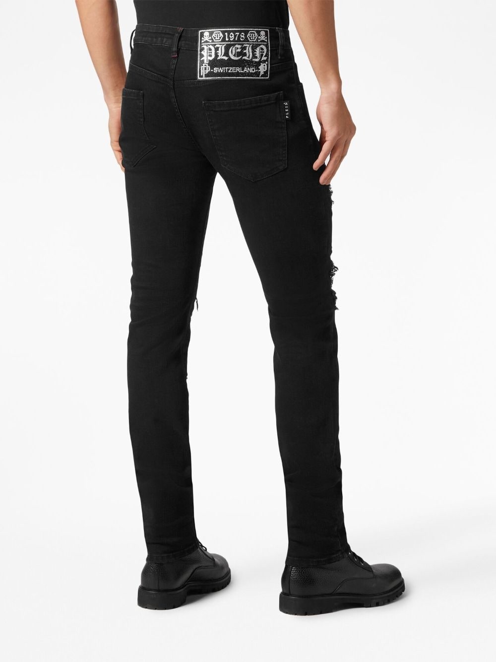 rhinestone-embellished low-rise skinny jeans - 4