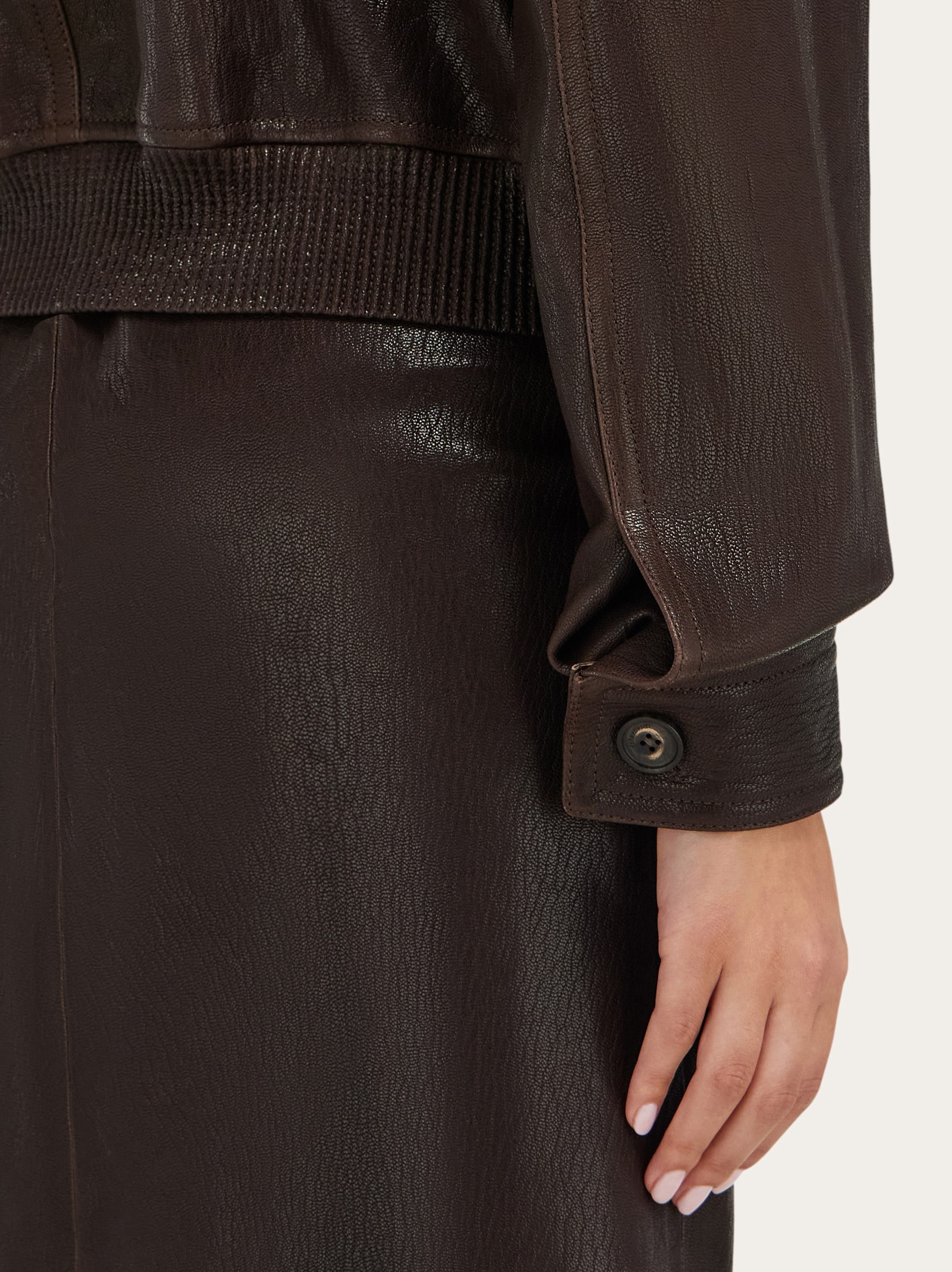 Leather bomber jacket - 7