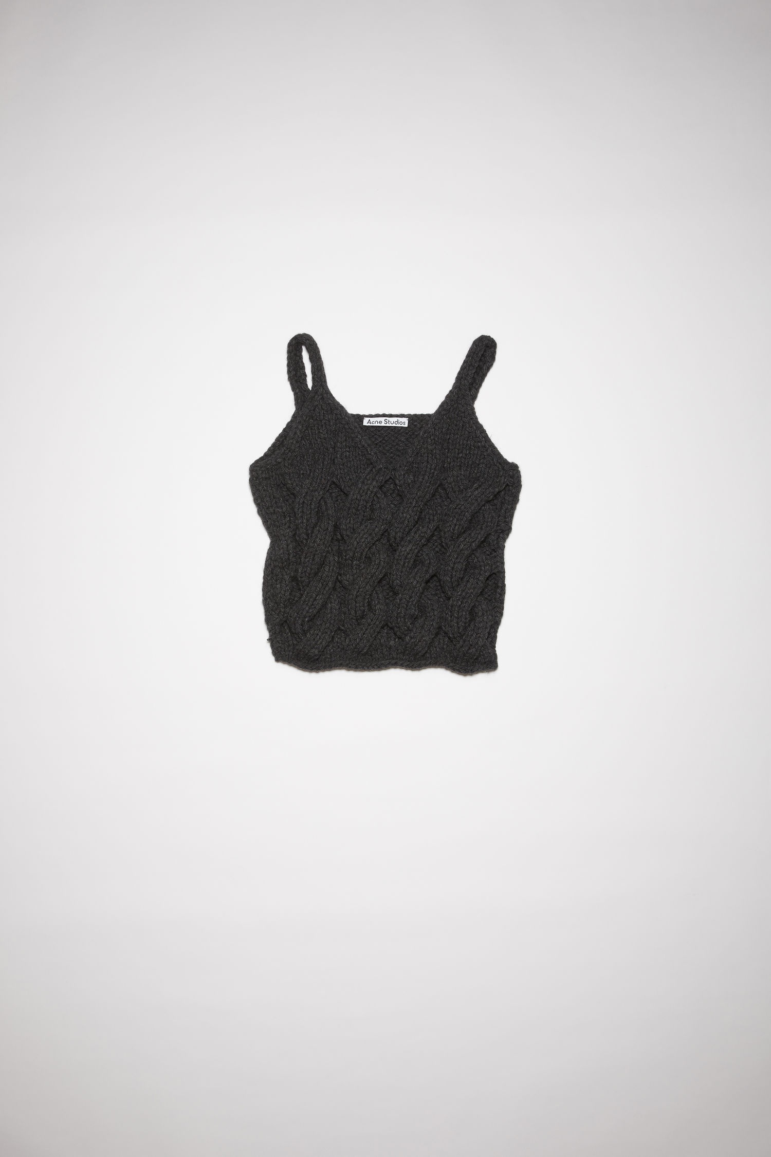 Hand knit tank top - Anthracite grey - 1