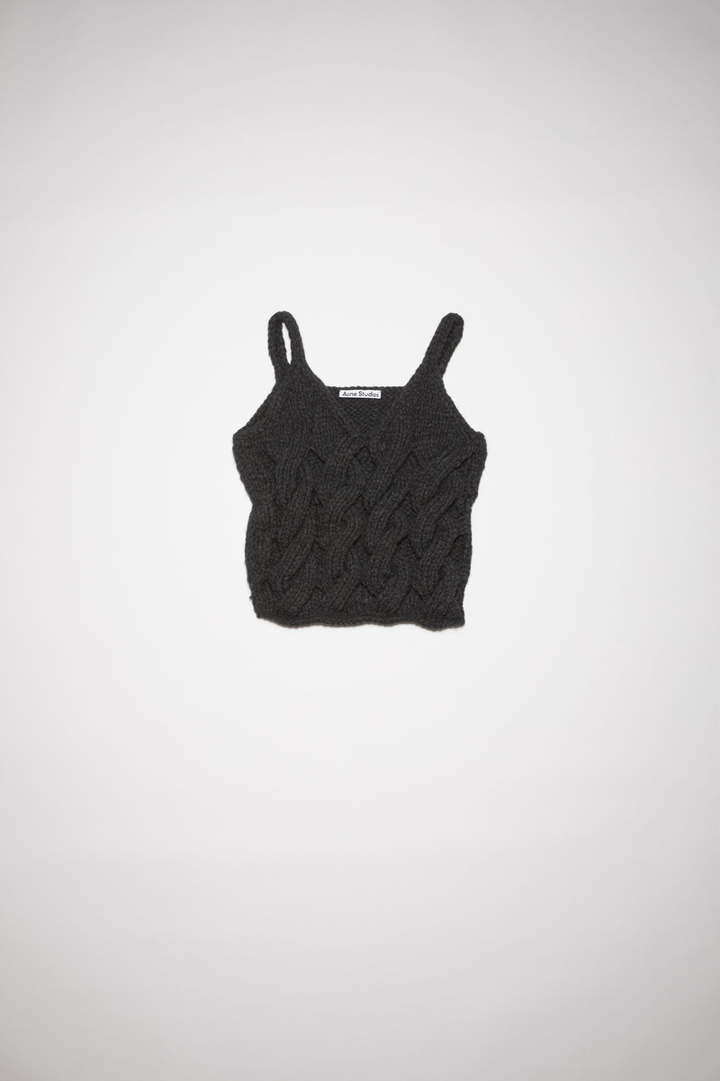 Hand knit tank top - Anthracite grey 1