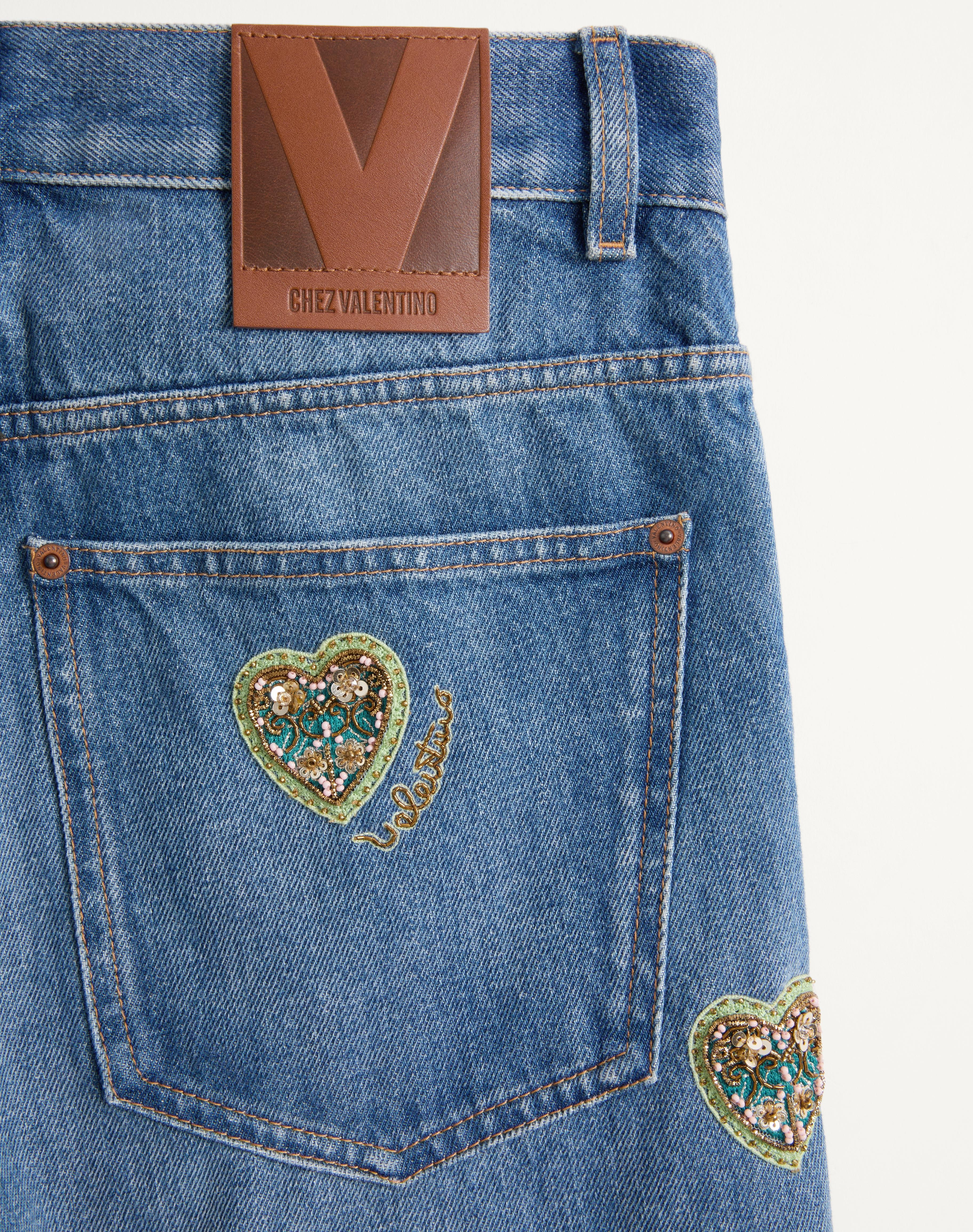 EMBROIDERED DENIM PANTS - 6