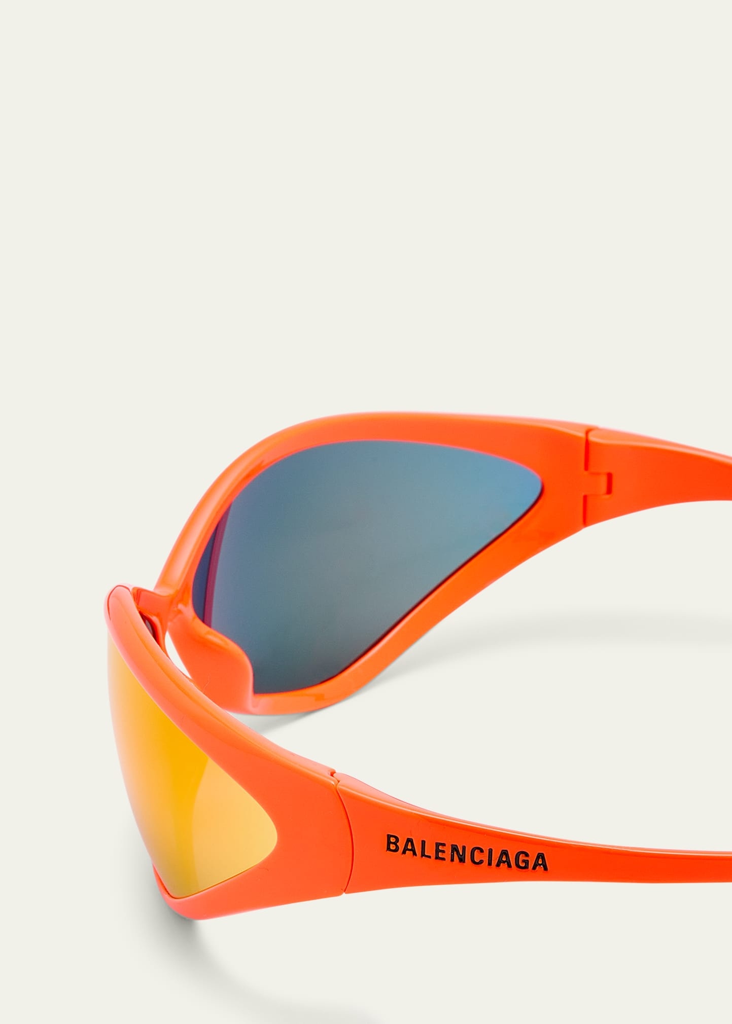 90s Oval Mirrored Injected Nylon Wrap Sunglasses - 4