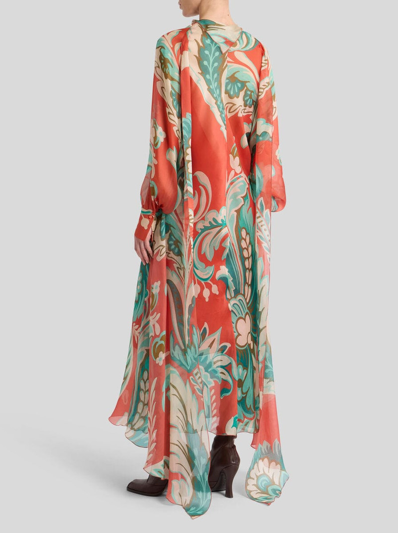 SILK MIDI DRESS WITH DRAPES 4