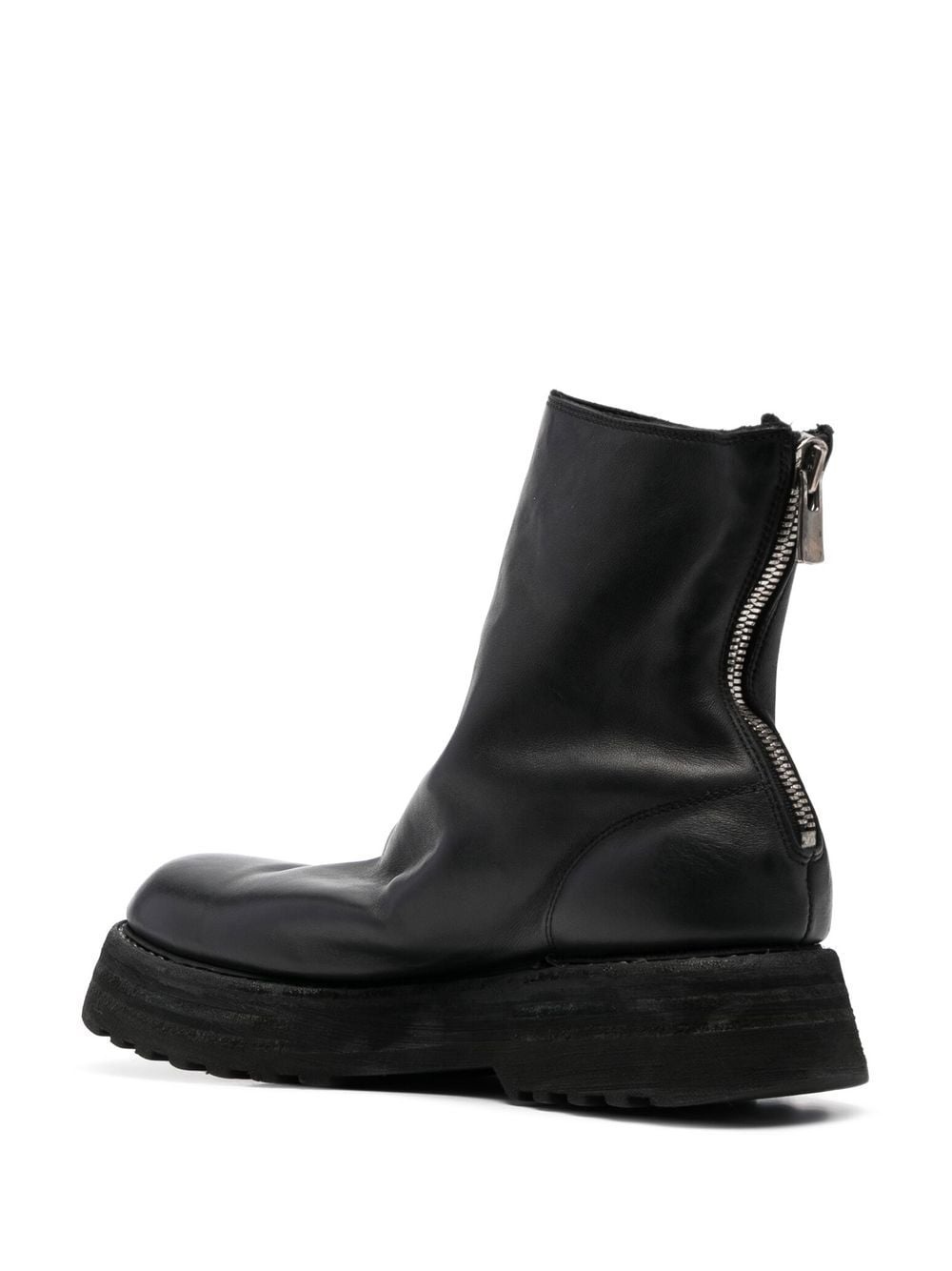 zipped leather boots - 3