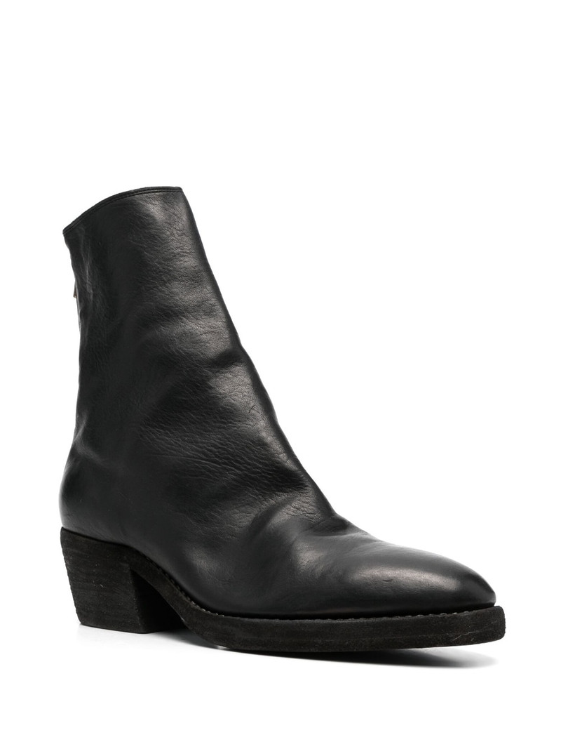 Guidi zip-up leather boots outlook