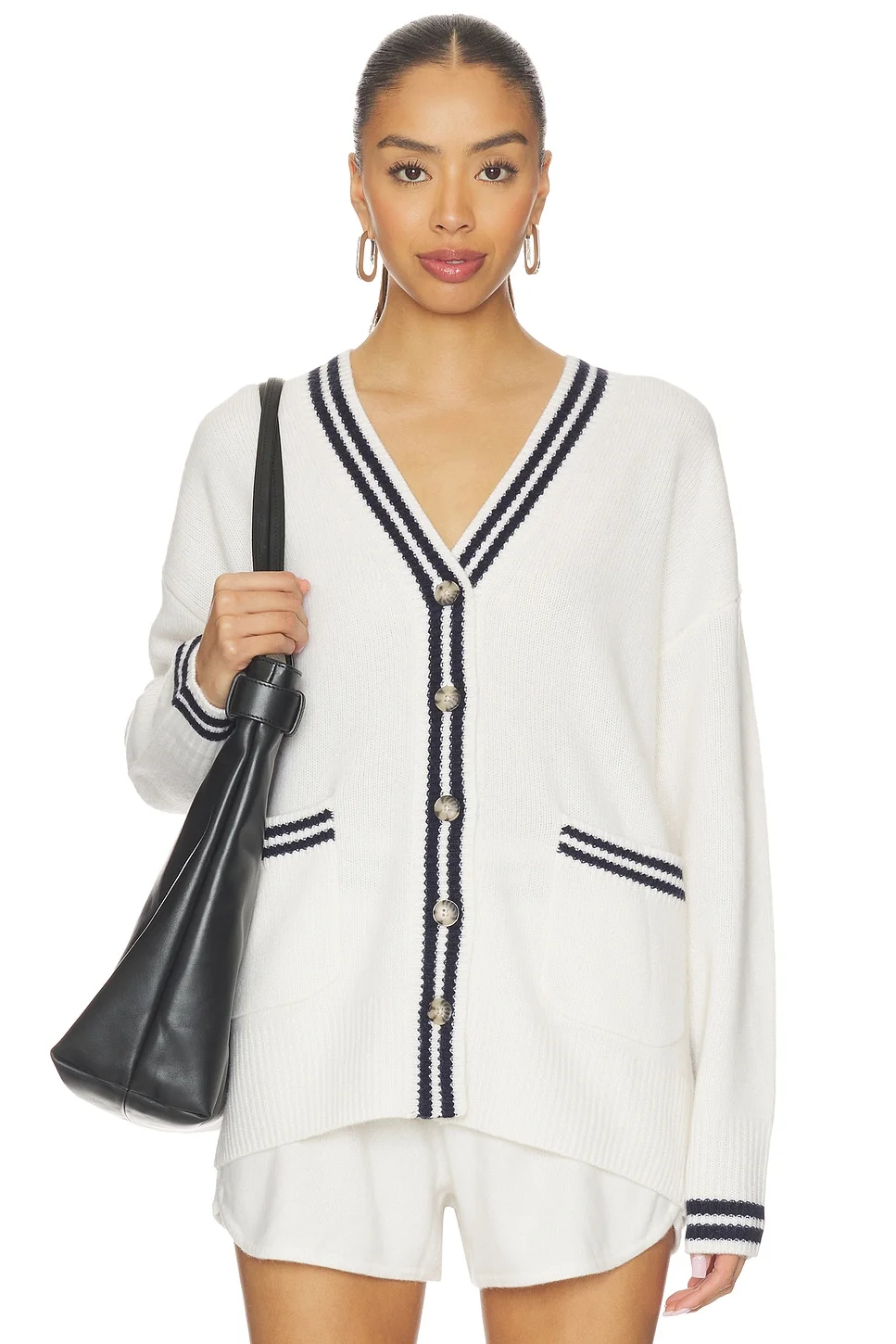 Cashmere Varsity Cardigan - 1