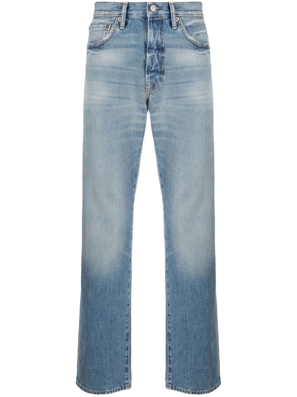 stonewashed straight-leg jeans - 1