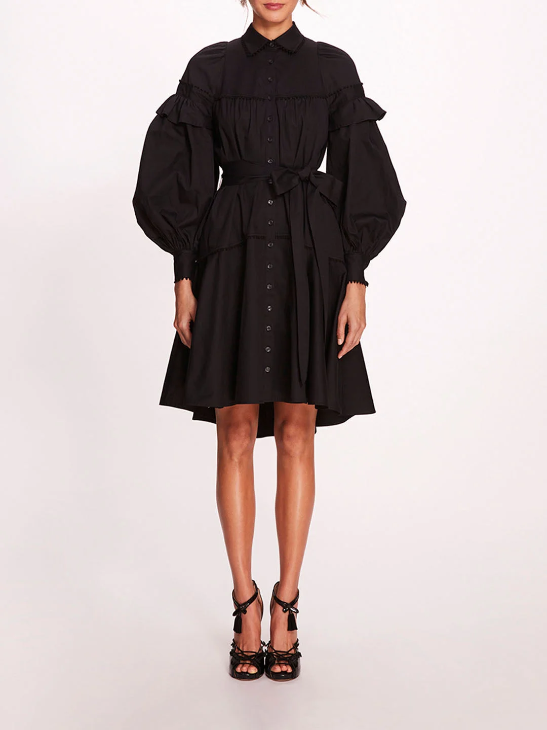 LAUREL BILLOWY SLEEVE MIDI SHIRTDRESS - 1