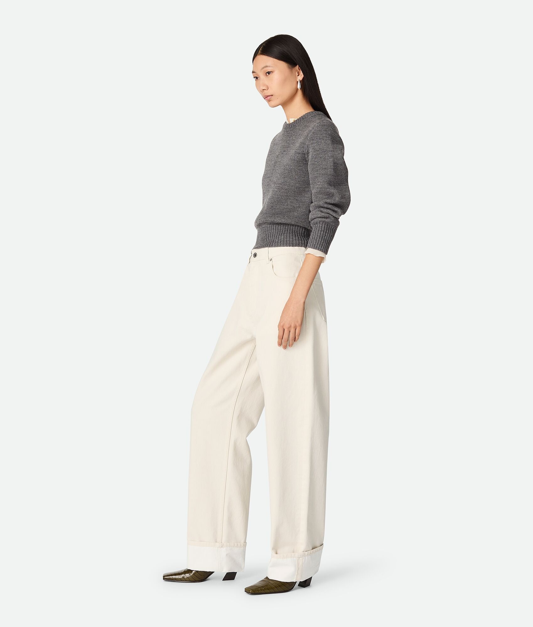 Colored Turned Up Jeans - 2