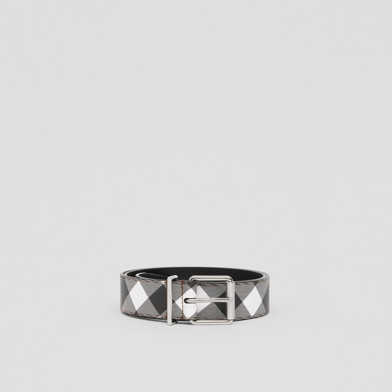 Check and Leather Belt - 3