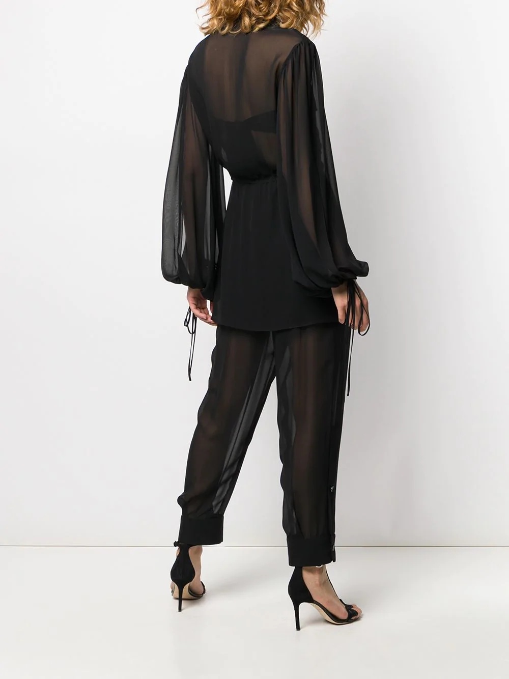 sheer drawstring shirt - 4