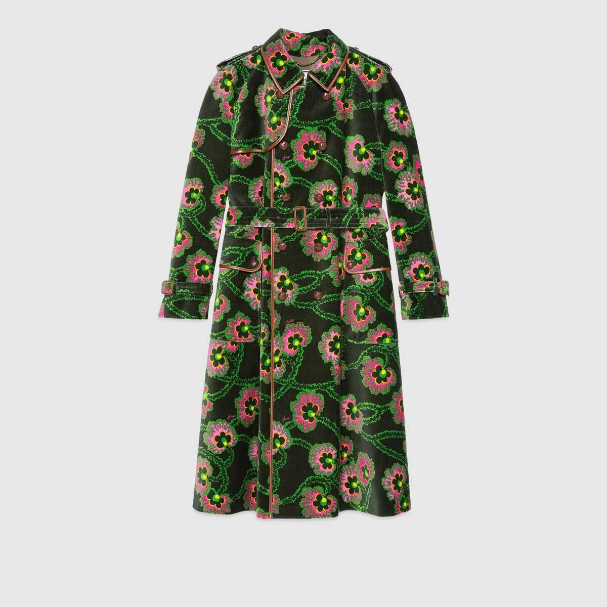 Velvet coat with floral print by Ken Scott - 2