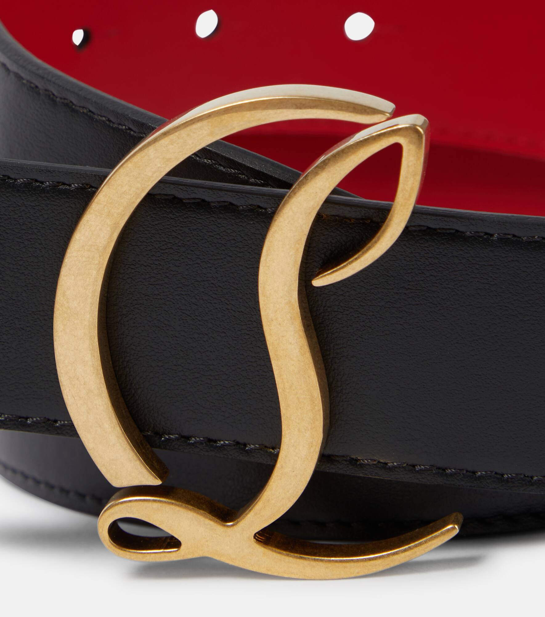CL logo leather belt - 3