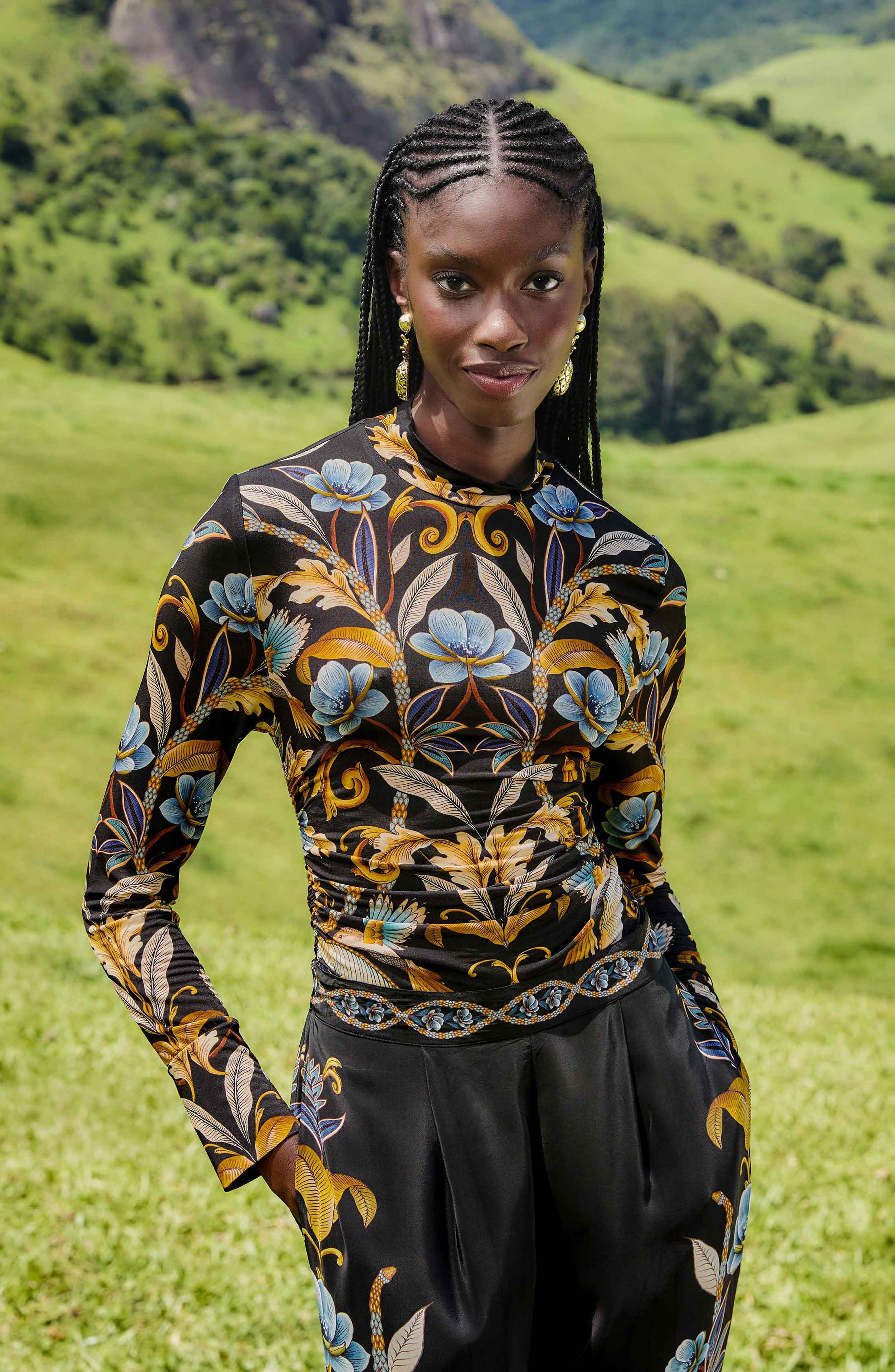 FARM Rio Snake Garden Black Jersey Top at Nordstrom - 3