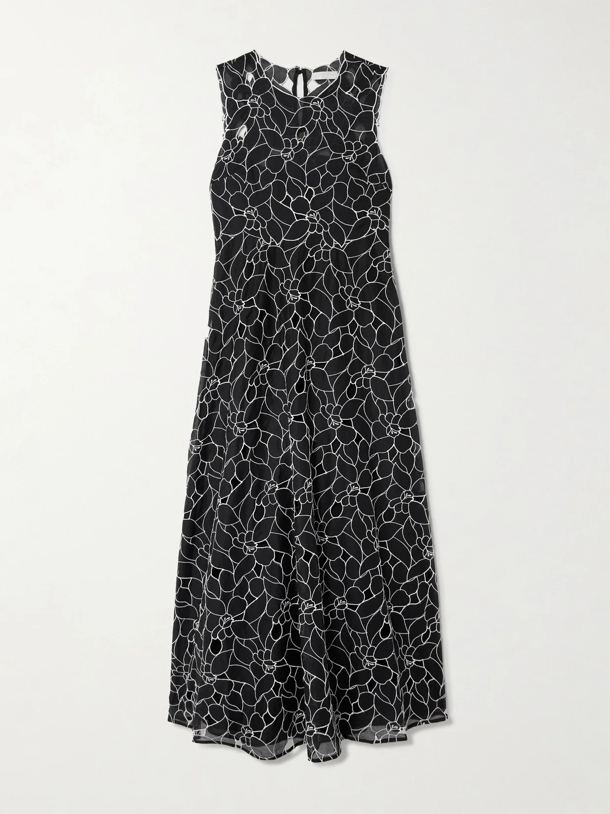 Kiana Cutout Embroidered Cotton-organdy Midi Dress - 1