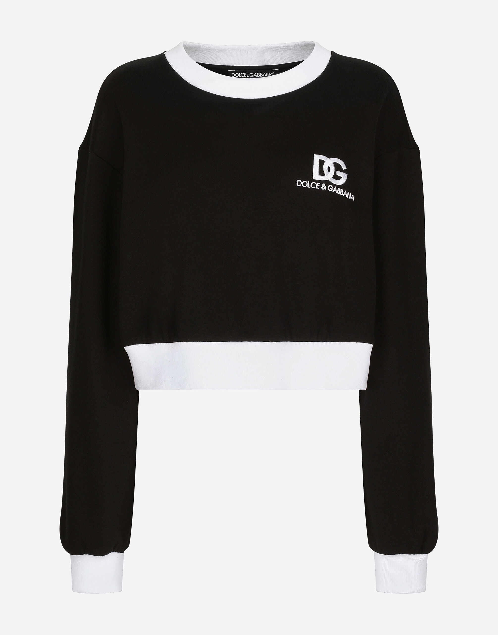 Jersey sweatshirt with DG logo embroidery - 1